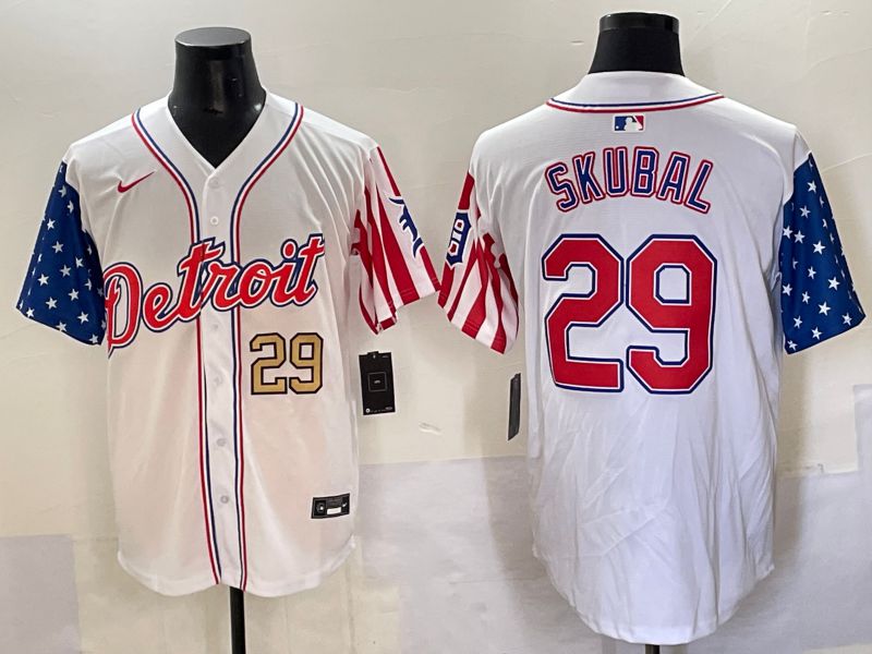 Men Detroit Tigers #29 Skubal White a generation of national flags Jointly Name 2025 Nike MLB Jersey style 6